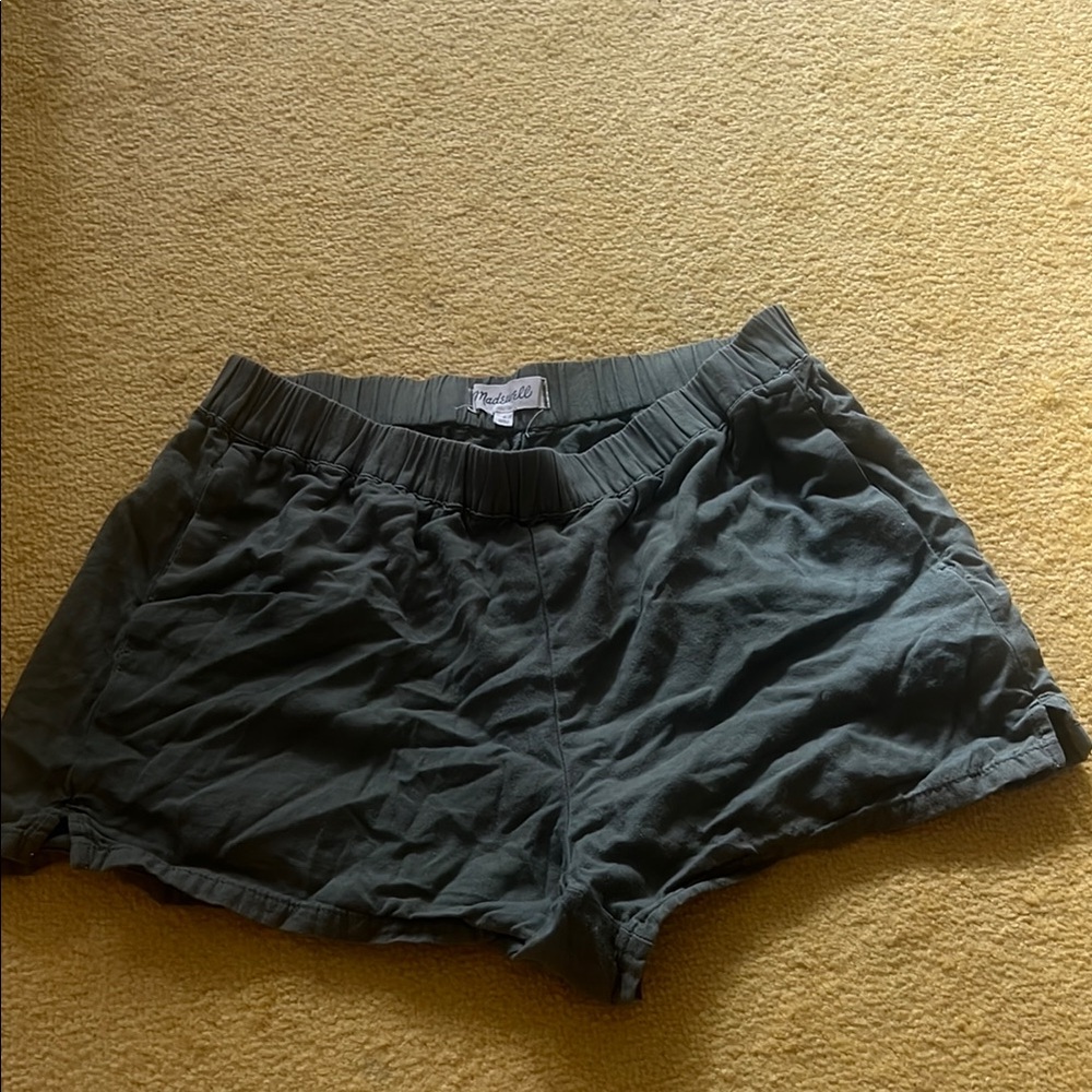 Madewell Green Cargo Shorts Elastic Waist